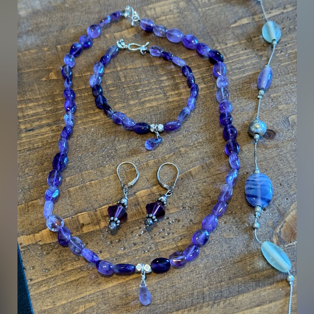 Elegant 💜 Silver and Purple Jewelry Set - Picture 9 of 12